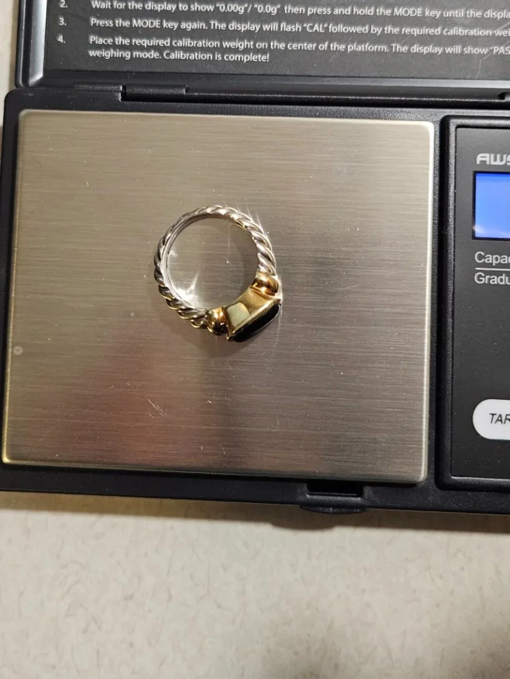 David Yurman Noblesse Black Onyx Silver with 14k gold ring size 6